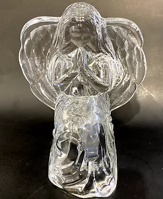 Buy Vintage USA 24% Lead Crystal Clear Glass Praying Angel Candle Holder Figurine 6  • 13.93£