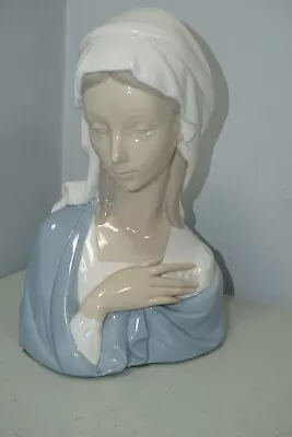 Buy Lladro Madonna Head Bust Statue Virgin Mary Glazed Porcelain Glossy Finish 4649 • 74.55£
