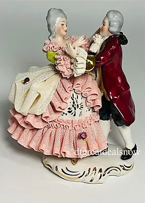 Buy Vintage Dresden Art Dancing Couple Porcelain Figurine 5.5  Germany • 139.78£