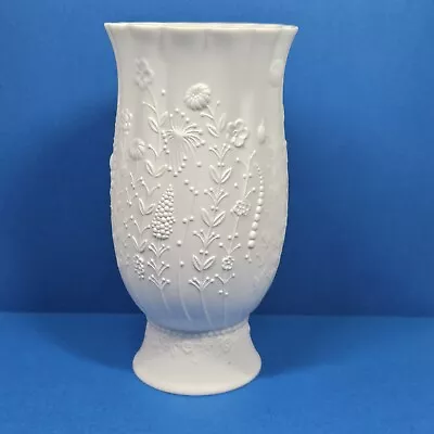 Buy Vintage Kaiser West Germany 7” White Porcelain Bisque Floral Vase Signed M. Frey • 30.75£