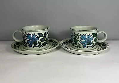 Buy STONEHENGE MIDWINTER CAPRICE Cups & Saucers X 2 - Retro Blue Flowers Vintage • 8.99£