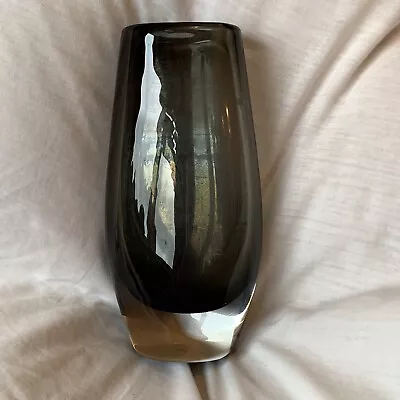 Buy Vintage Grey Iridescent Heavy Hand Blown Orrefors Signed And Number 8 In Vase • 49.99£