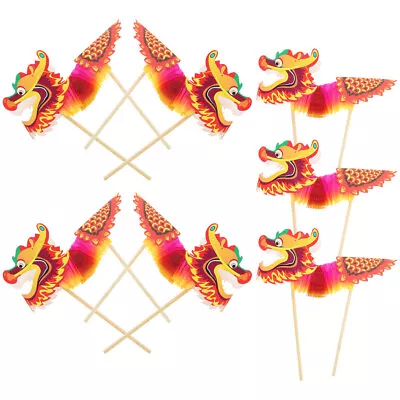 Buy  8 Pcs Dragon Head Props Paper Chinese New Year Photo Booth Decorations Cake • 11.59£