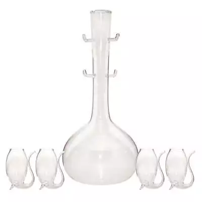 Buy Coyote High Quality Elegant Decanter And 4 Port Sippers Crystal Clear Glass Set • 35.36£