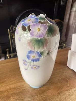 Buy Franz Porcelain Begonia Vase XP1821 Design KUEI MEI With Box Rare Flowers • 35£