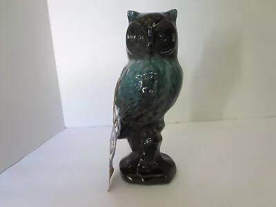 Buy Blue Mountain Pottery Owl Hand Glazed  Blue Green Drip 7.5” Tall Made In Canada • 9.28£
