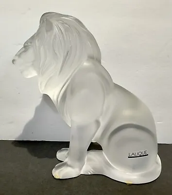 Buy Lalique Frosted Lion Bamara Signed With Sticker, Great Condition, Small Chip • 461.31£