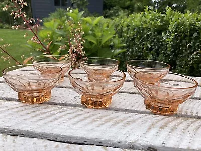 Buy Set Of 6 Rosaline Glass Bowls France Art Deco Dessert, Sherbert, Champagne Small • 15£