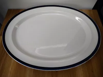 Buy Antique Booths Blue & White Serving Platter Large Meat Plate • 9.50£