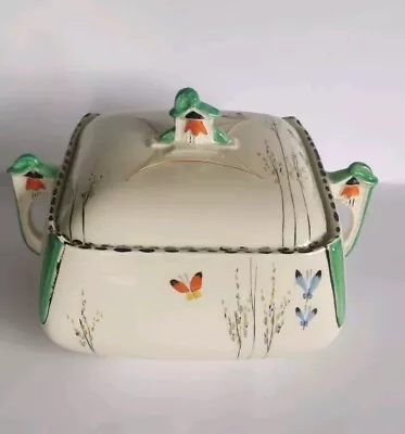 Buy Burleigh Ware Imperial Shape Butterfly Pattern Tureen Dish With Lid Rare • 20£