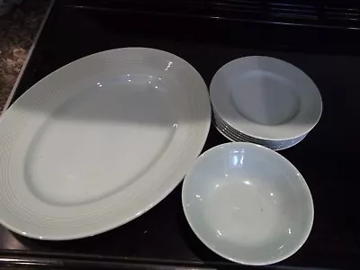 Buy Woods Ware Beryl Green - Large Serving Plate, 6 Side Plates, Bowl • 10.99£