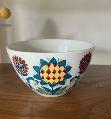 Buy Rare! Saga Figgjo Ceramic Pottery Bowl - Norsk 1960s Folk Vintage - Handpainted • 20£