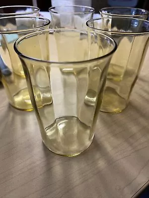Buy Vintage Set Of 6 Sunny Yellow Depression Ware Juice Glasses • 27.03£