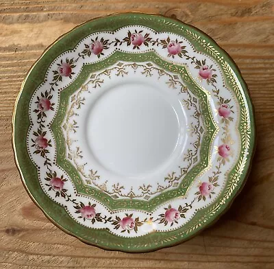 Buy Antique Wedgwood Saucer Y6693 Roses Green Gilded Pink Bone China 6  VGC • 20£