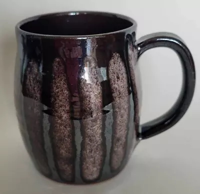 Buy Hastings Pottery Mug Hand Made Dennis Lucas 2 Fish Logo Brown Striped Glaze • 9£