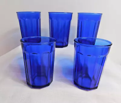 Buy G6 - Cristal D'Arques - Durand Working Collection Cobalt Blue Tumblers Lot Of 5 • 46.55£