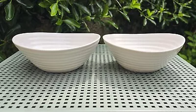 Buy Portmeirion Sophie Conran 18.5cm Ripple Cereal Bowls X2 - Porcelain, White • 20£