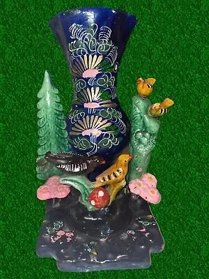 Buy Unusual Hand Painted Glazed Ornamental Bird Decorative Vase Maiolica Style • 14.49£