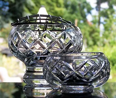 Buy Small Lead Crystal Cut Glass Rose  Flower Bowl & Vintage WEBB Trinket Dish • 10£