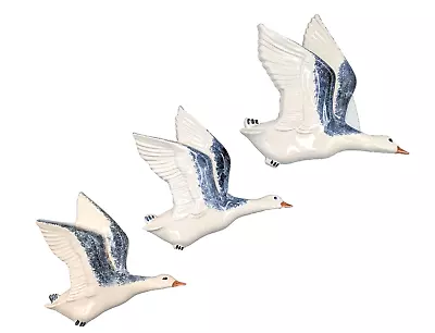 Buy RYE POTTERY Flying Ducks - Set Of 3 - Vintage Wall Ornaments Geese • 29.99£