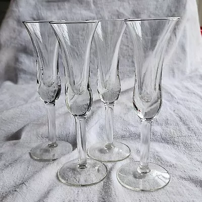 Buy Set Of 4 Vintage MCM Danish HOLMEGAARD Aperitif Cordial Glasses 5.75  H • 37.28£