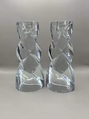 Buy Statuesque Pair Of Designer Mikasa Crystal Candlesticks, 7  Tall - Pristine! • 60£