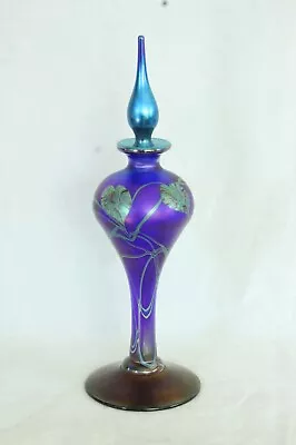 Buy Super Vintage Okra Golding Studio Art Glass Cobalt Aurene Blue Perfume Signed • 233.39£