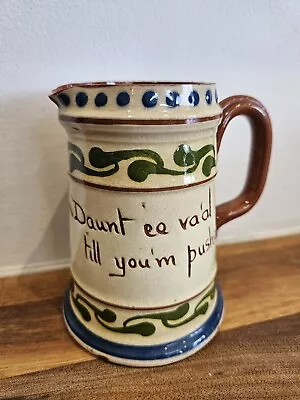 Buy Torquay Pottery Jug Aller Vale Scandy. Motto  'Daunt Ee Val Till You'm Pushed' • 15£