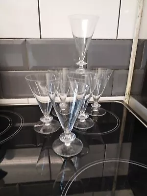 Buy Art Deco Set 6 Fine Conical Cocktail Champagne Martini Glasses  • 32£