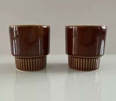 Buy Vintage Poole Pottery - Parkstone Chestnut Brown - Egg Cups X2 Made In England • 12.99£