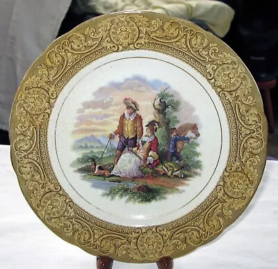 Buy Antique, Prattware, F&R Pratt Plate, The Fair Sportswoman, 1860, 9 , Cauldon • 23.29£