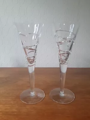 Buy 2 Jasper Conran Stuart Crystal Aura Champagne Flute In Execellent Condition  • 49.99£