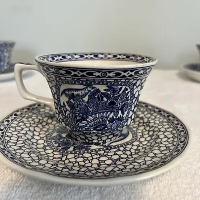 Buy VTG  William Adams Pottery Blue & White Chinese Bird Pattern Cup And  Saucer • 11.67£