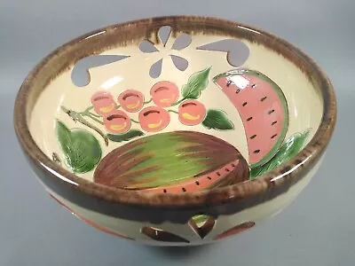 Buy  Vintage Pantaleu Spanish Fruit Bowl Hand-Painted And Pierced  ~ Signed To Base  • 14£