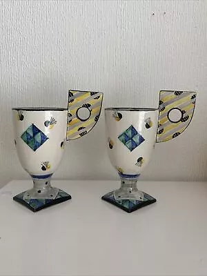 Buy A Pair Of Handmade Pottery Mugs Art Deco Style GORGEOUS GREAT CONDITION Bee 🐝 • 5£