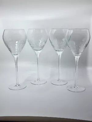 Buy PIER 1 Reflections Clear And Crackle Wine Glasses Set Of 4 • 50.32£