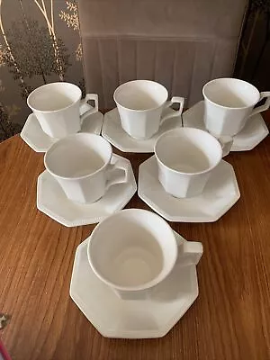 Buy Johnson Brothers Heritage White Cups And Saucers X 6 • 7.99£