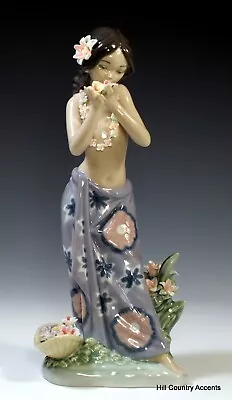 Buy Lladro   Aroma Of The Islands  #1480 -hawaiian Girl_native Dress, Flowers - $770 • 176.13£