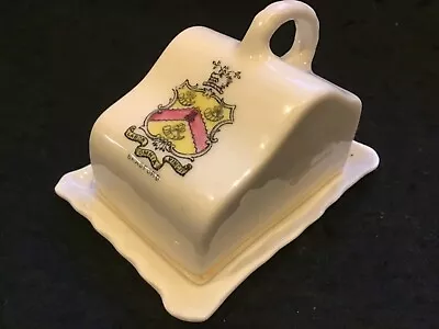 Buy Antique Gemma Crested Miniature Covered Butter Dish Bradford Coat Of Arms. • 10£