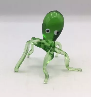 Buy Vintage Hand Blown Green Glass Octopus  • 78£