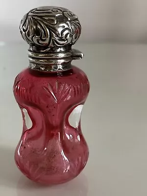 Buy Antique Cranberry Glass Scent Bottle. Silver Topped By Levi & Salaman. B'hm 1897 • 85£