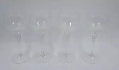 Buy Vintage Crystal Glass Floral Etched Hock Wine Glasses 19cm Height Set Of 4 • 9.99£