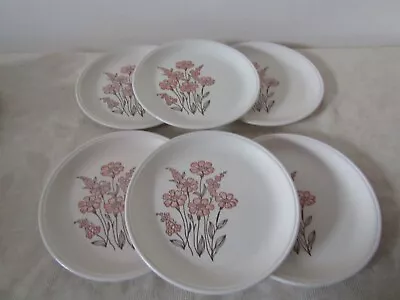 Buy Vintage Retro Biltons Tableware Set Of 6 Dinner Plates Pink Flowers 25cm Diamete • 29.99£