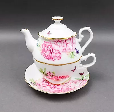 Buy Royal Albert Miranda Kerr England Friendship Teapot  Cup & Saucer Set • 97.44£