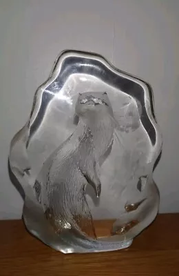 Buy Mats Jonasson Lead Crystal Paperweight Otter Handmade Signed  16.5(H) X 13(W)cm • 14£