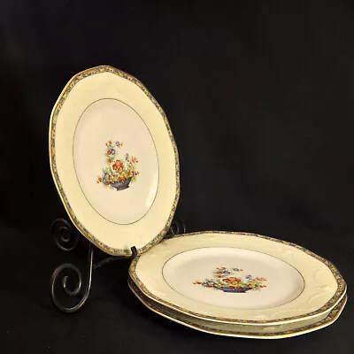 Buy Limoges Theodore Haviland 3 Dinner Plates Chippendale Embossed Garland 1920-1925 • 102.49£