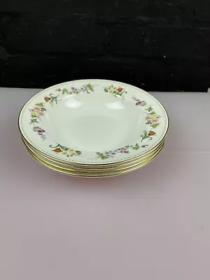 Buy 4 X Wedgwood Mirabelle R4537 Rimmed Soup Bowls 8  Wide Last Set Available • 39.99£