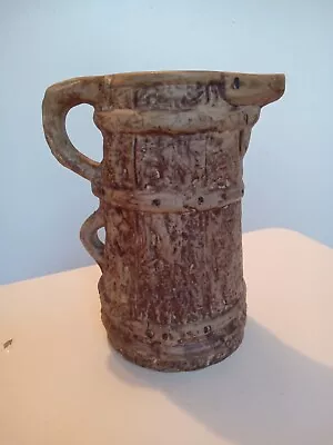 Buy Vintage Moira Hillstonia Pottery 20cm Stoneware Pitcher Jug Rustic Wood Effect • 5.99£