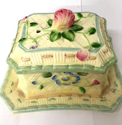 Buy BESWICK FLOWERKIST  Butter Dish As PURCHASED BY H.M QUEEN Mary • 19.99£