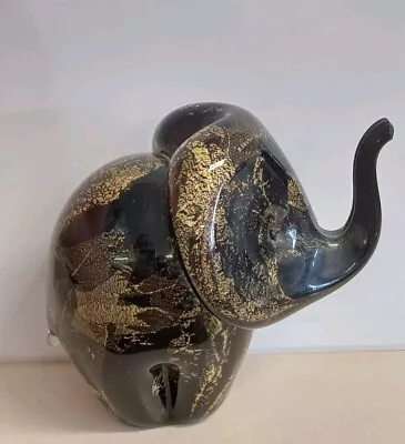 Buy Langham Glass & Gold Leaf Anniversary Elephant Figurine Paul Miller Paperweight • 14.99£